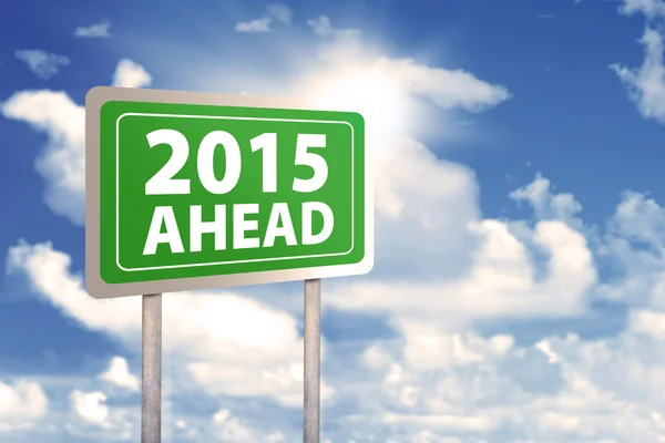 Signpost with text 2015 ahead — Stock Photo, Image