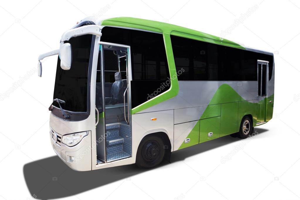 Big green tour bus