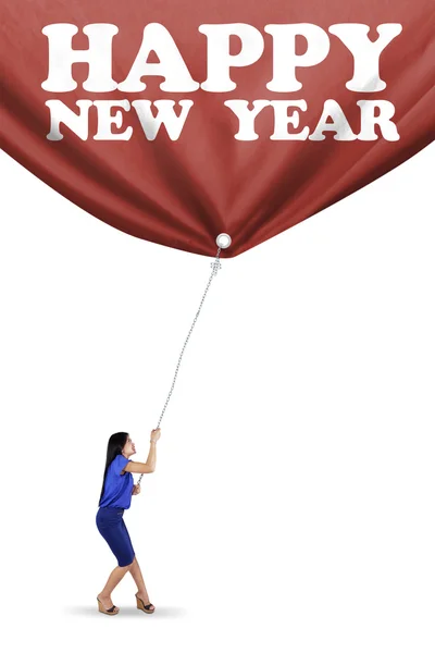 Näringsidkare och en text på nya året — Stockfoto