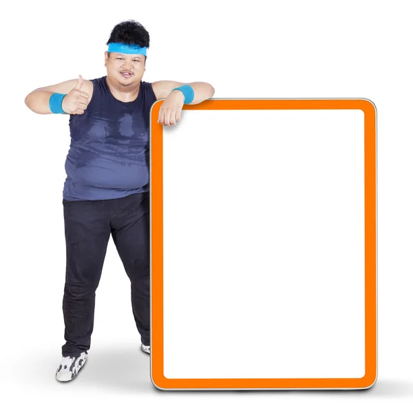 Overweight person and copyspace — Stock Photo, Image