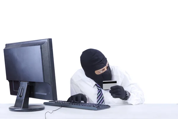 Businessman breaking credit card security 2 — Stock Photo, Image