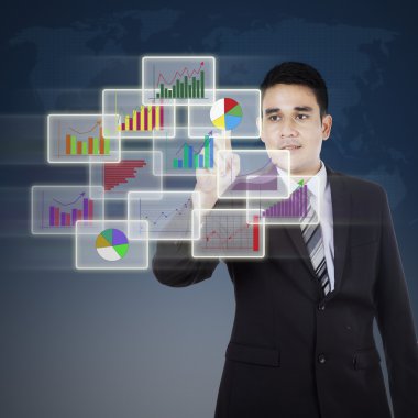 İşadamı ve modern grafik