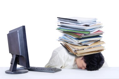 Office 1 depresif şişman işadamı