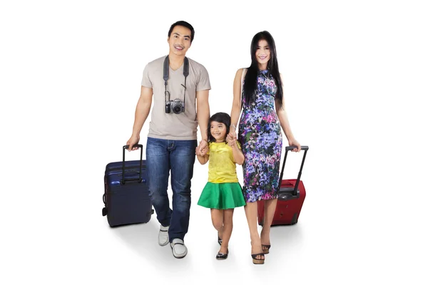 Turista asiático llevando equipaje — Foto de Stock