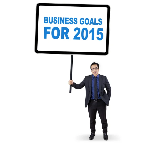 Employee with business goals for 2015 — Stock Photo, Image