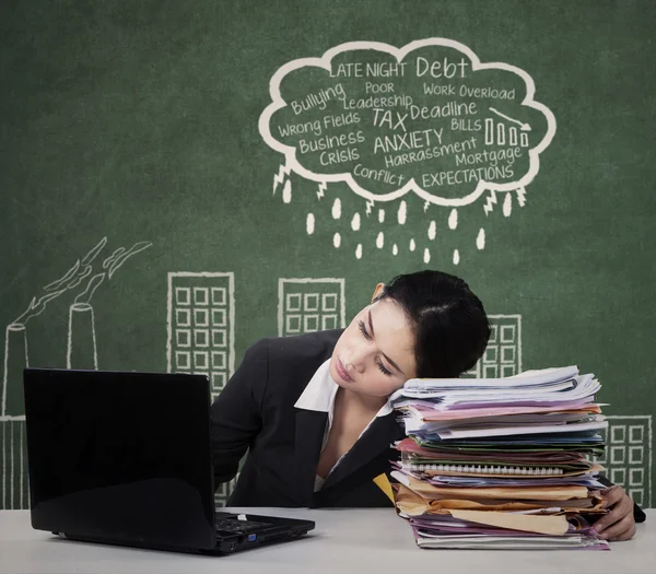 Tired manager facing many problems — Stock Photo, Image