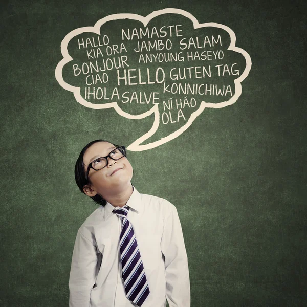 Elementary student learn multilanguage — Stock Photo, Image