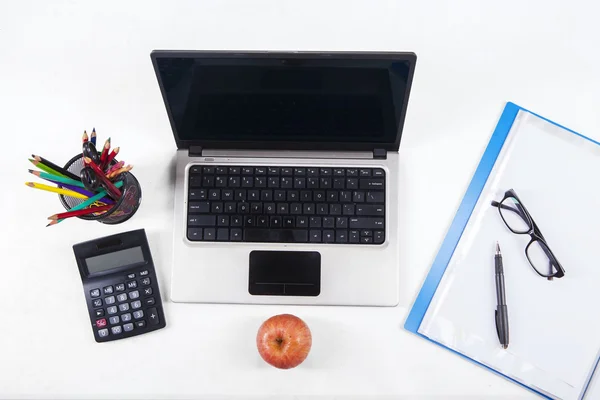 Office supplies and laptop computer 2 — Stock Photo, Image