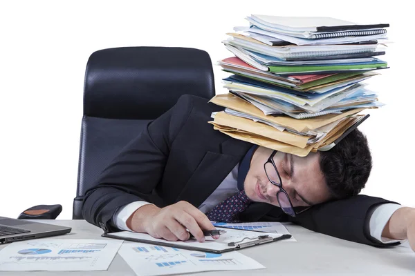 Empresario siesta con documentos — Foto de Stock