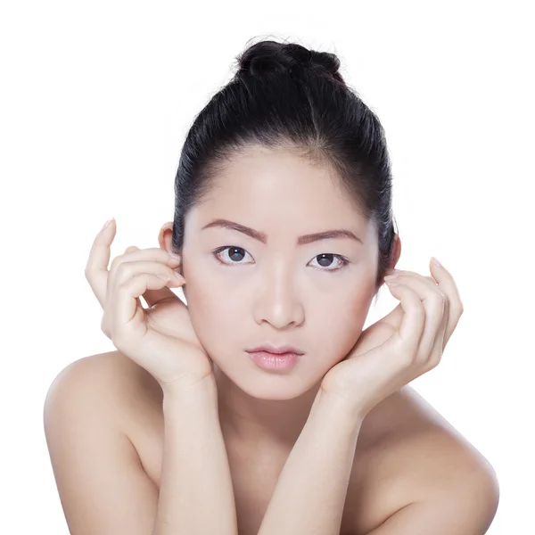 Gorgeous face with clean skin of woman — Stock Photo, Image