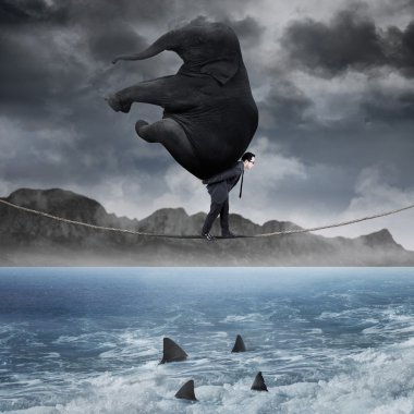 Deniz yukarıda Yöneticisi taşıyan fil