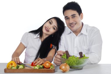 Taze sebze vejetaryen çiftle