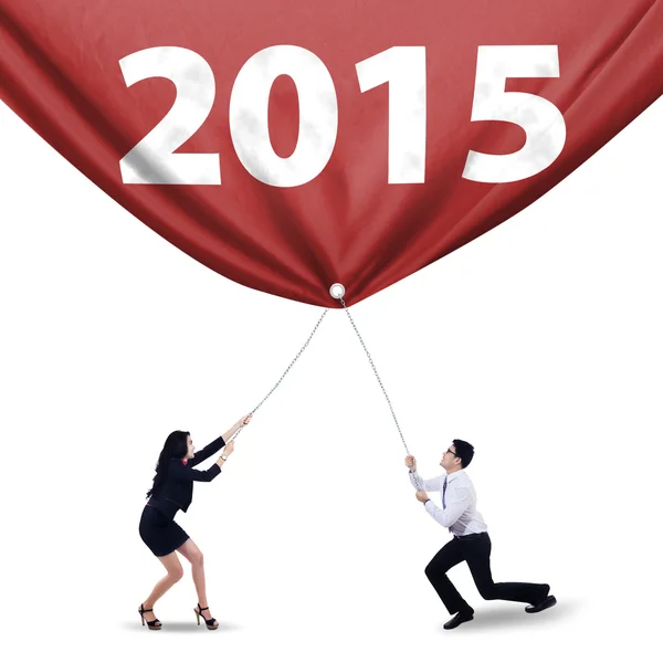Teamwork and number 2015 — Stock Photo, Image
