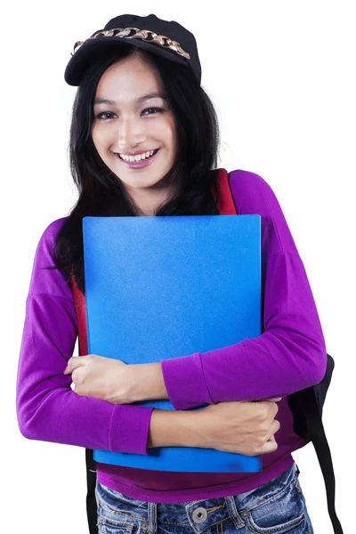 Étudiant moderne isolé sur blanc — Photo