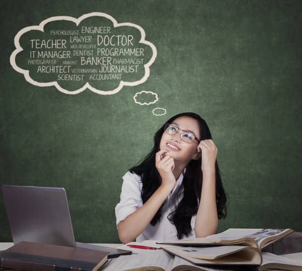 Teenage student dreaming in the class — Stock Photo, Image