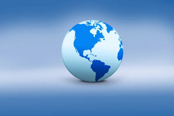 Ícone do globo com fundo azul — Fotografia de Stock