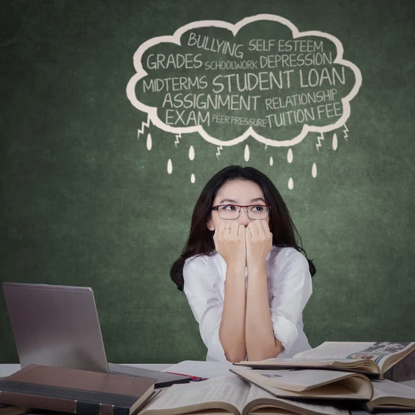 Teenage student looks stressed — Stock Photo, Image