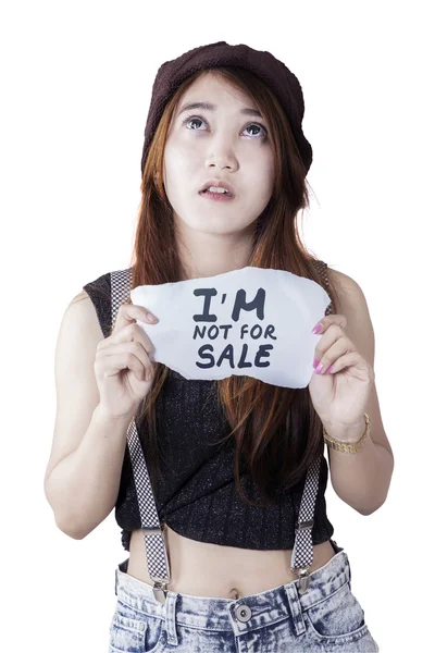 Depressed girl victim human trade — Stock Photo, Image