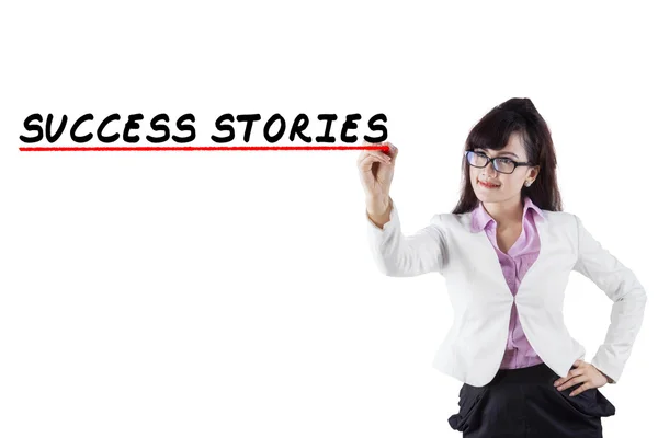 Success stories of businesswoman — Stock Photo, Image