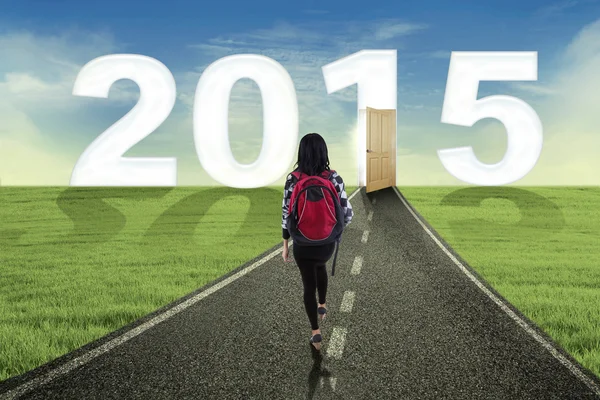 Student walking to the future — Stock Photo, Image