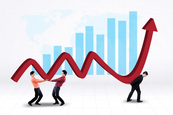 Teamwork and profit chart — Stock Photo, Image