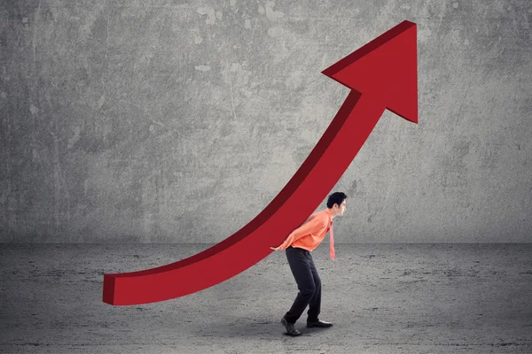 Worker taking financial chart — Stock Photo, Image