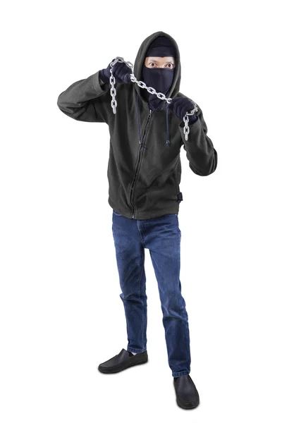 Gangster member with a chain — Stock Photo, Image