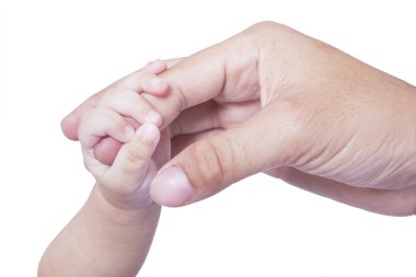 Bebek el baba parmak tutar