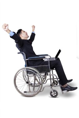 Successful disabled entrepreneur in studio