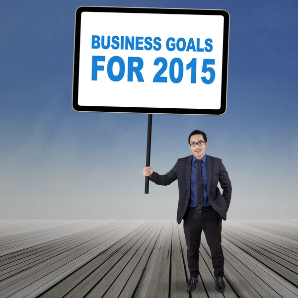 Young employee with business goals for 2015 — 스톡 사진