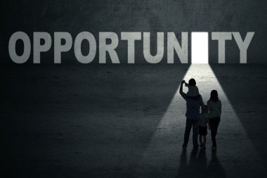 Family walks into opportunity door