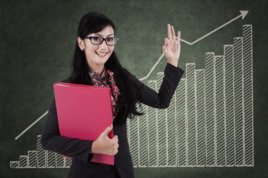 Businesswoman with high performance concept