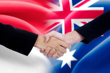 Avustralya işçi ile Endonezya işçi el sıkışma