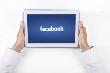 Tablet computer with facebook logo
