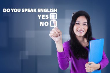 Teenage girl learn english speaking