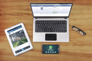 Three gadget with social media applications