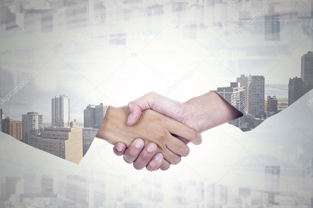 Handshake of two businesspeople