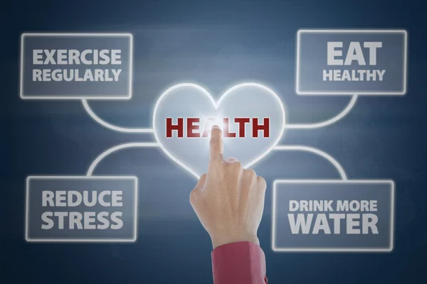 Hand röra hälsosamt liv konceptet — Stockfoto