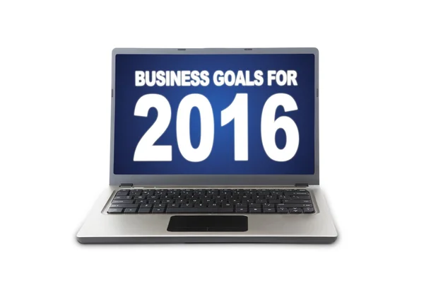 Computer portatile con obiettivi di business per il 2016 — Foto Stock