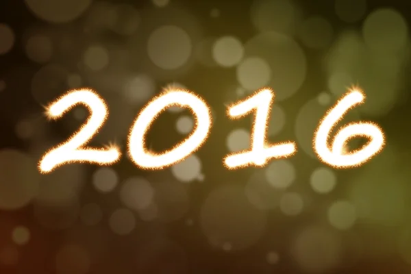 Numbers 2016 with bokeh background — Stock Photo, Image