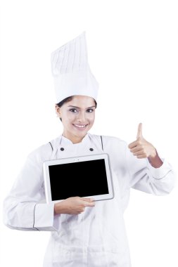 Erkek Şef gösteren Tablet Pc