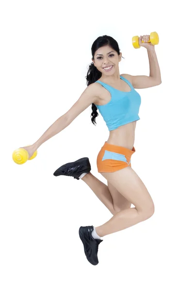 Fitness Woman Exercising Isolated — Stock Photo, Image