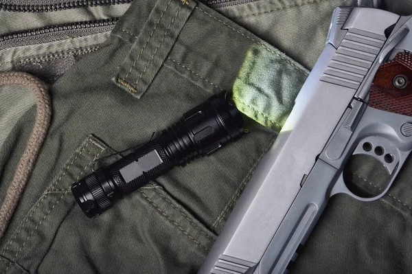 Armas Equipamentos Armas Militares Para Exército Com Lanterna Tática Pistola — Fotografia de Stock