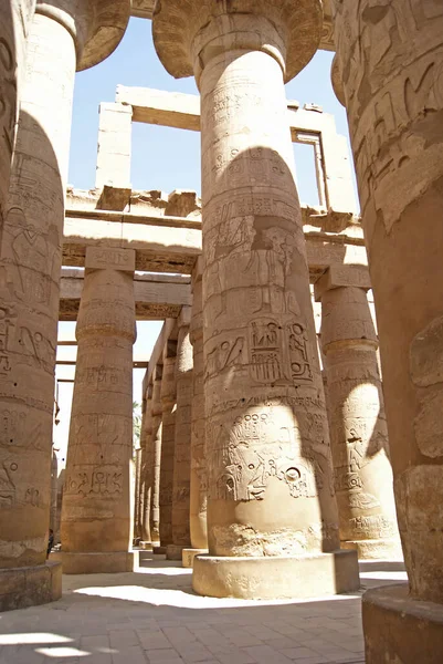 Tempio Karnak Colonnato Luxor Egitto — Foto Stock