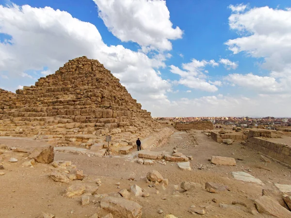 Συγκρότημα Πυραμίδας Γκίζα Αφρική Αίγυπτος — Φωτογραφία Αρχείου