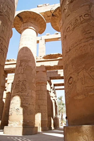Tempio Karnak Colonnato Luxor Egitto — Foto Stock
