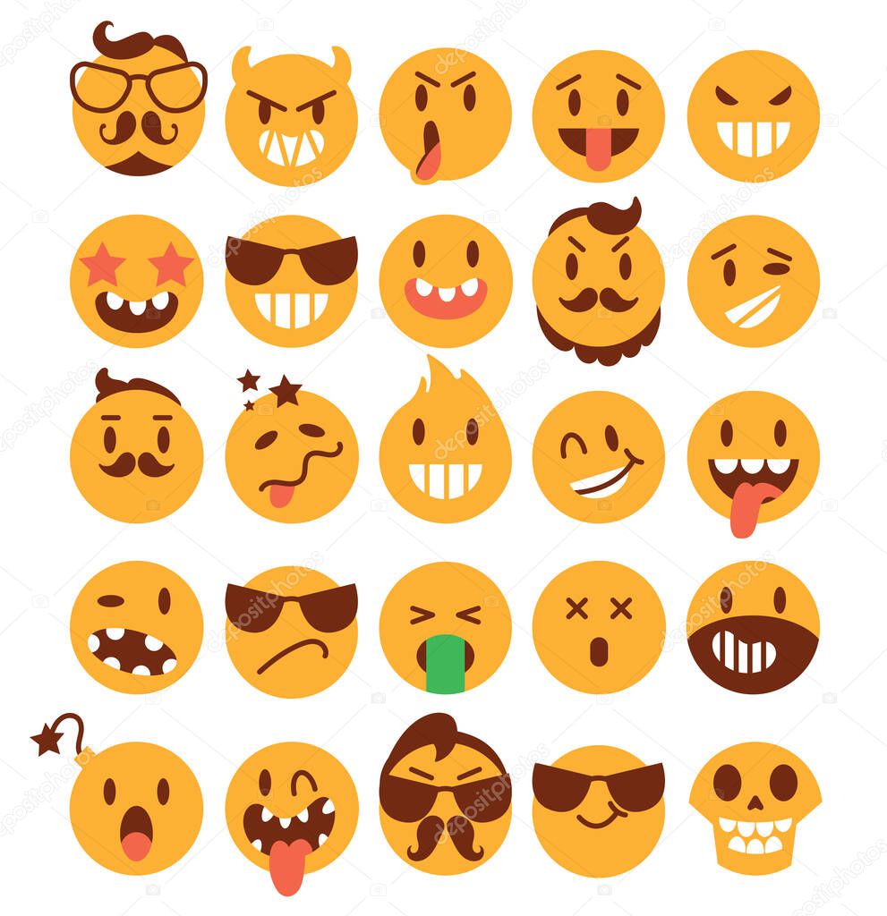 Brutal emoticons. Set