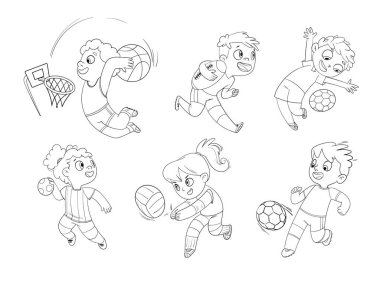 Takım sporu. Hazır ol. Voleybol, futbol, basketbol, rugby, hentbol, yakartop