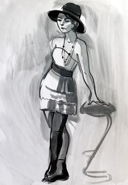 Bir kadın figürü çizimi — Stok fotoğraf