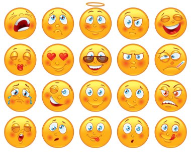 Vektör parlak karakter kümesini